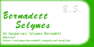 bernadett selymes business card